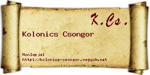 Kolonics Csongor névjegykártya