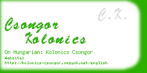csongor kolonics business card